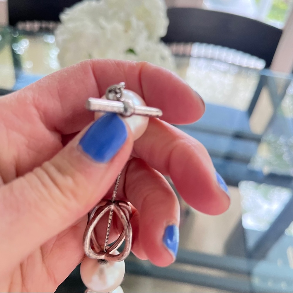 Anne Klein Silver and White Pearl Bracelet - Picture 4 of 4